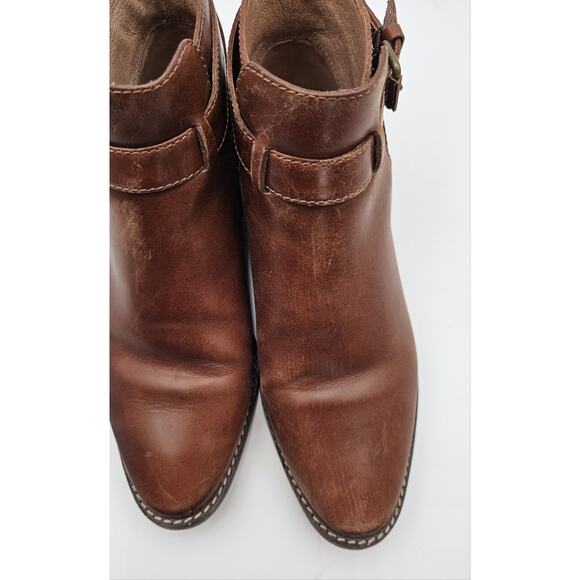 Madewell The Hollis English Saddle Brown Leather Ankle Boots F5108 Size 7 - Picture 10 of 13
